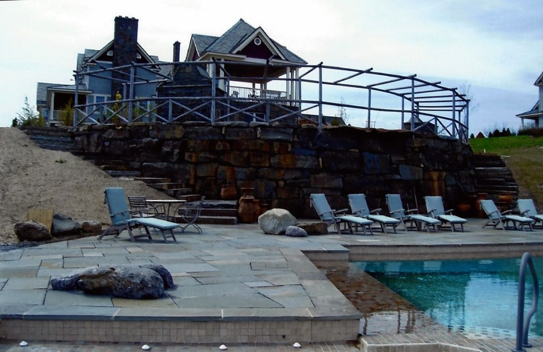 Natural stone pool and pool deck